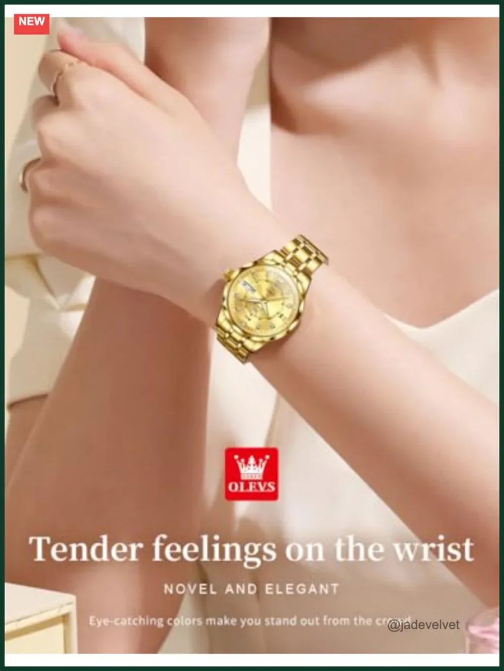 OLEVS Women's Automatic Mechanical Watch Diamond Accent Two Tone Wristwatch